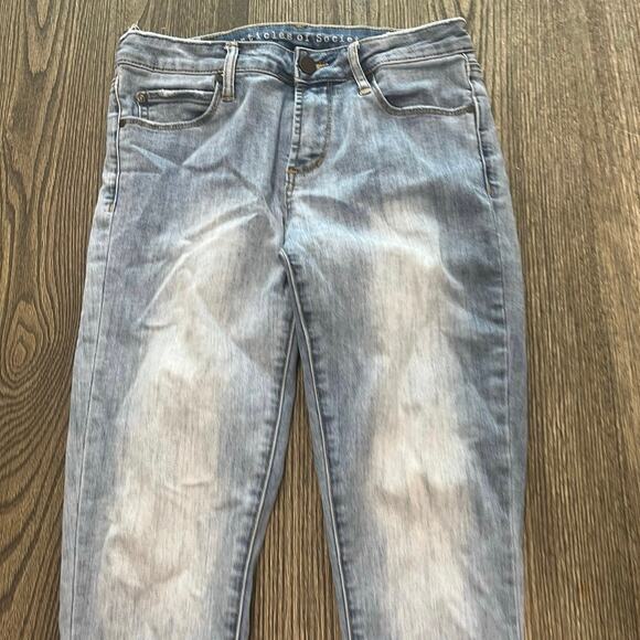 Articles of Society Womens Skinny Jeans Mid Rise Denim Light Wash Blue Size 26 - Picture 3 of 12